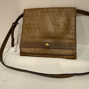 Fendi Tan Monogram Messenger Bag